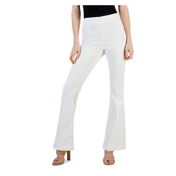 I.n.c. Concepts Women's Plus High-Rise Pull-on Flare Jeans, Bright White Sz 12 R - Picture 1 of 13